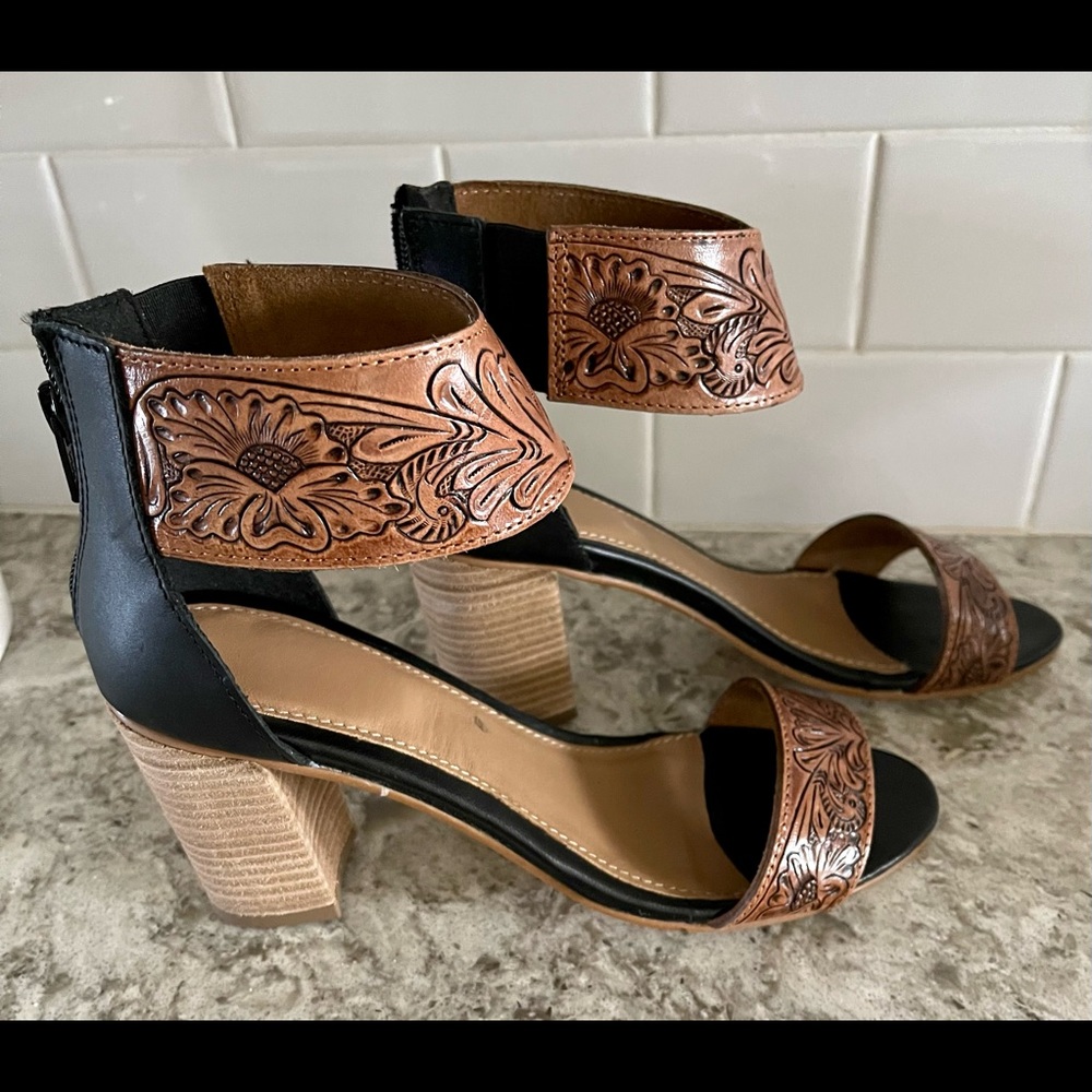 Western tooled leather American Darling Cowgirls Night Out Heels size 6 NWT